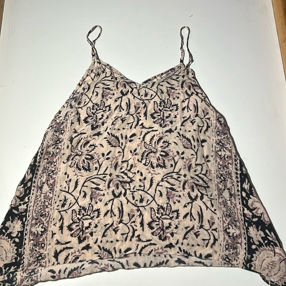 Chaser Flowy  Floral Spaghetti Strap Top 100% Crepe De Chine Silk Sz S E - Picture 1 of 3